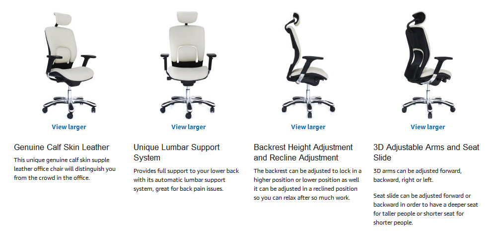 Highly Adjustable High Back Office Chair With Headrest